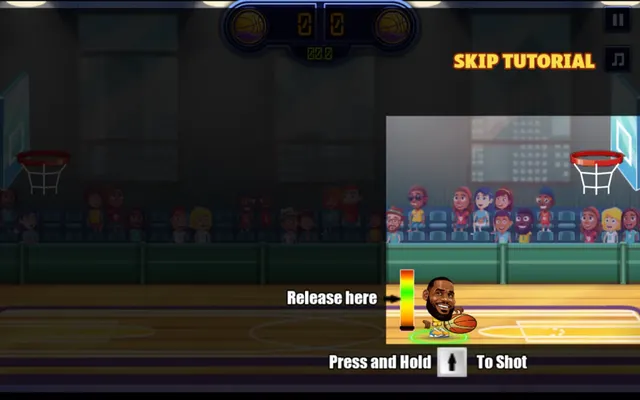 Basketball Stars shot meter: press and hold X to shoot, release inside the green band